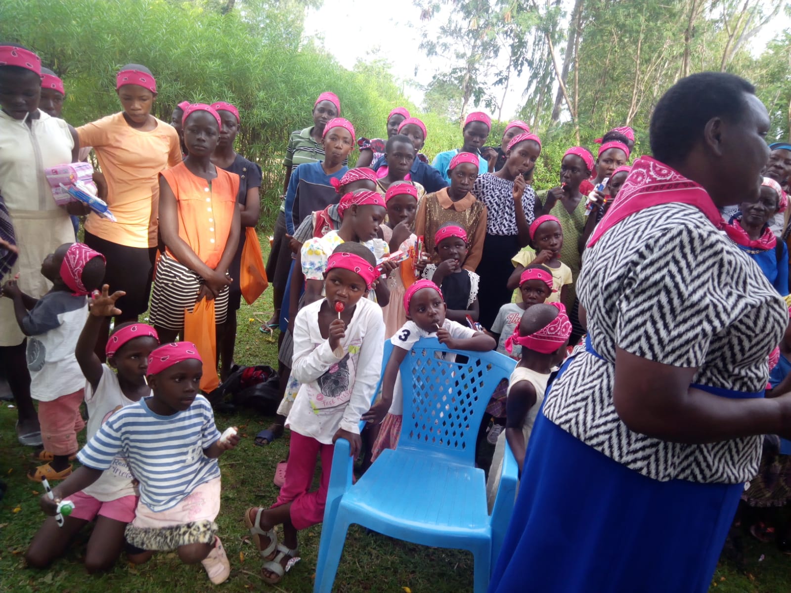 Girls receiving support